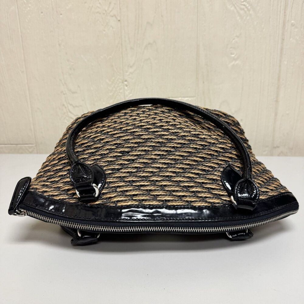 Vintage Brighton Woven Straw Shoulder Crossbody Handbag Purse - Picture 5 of 12